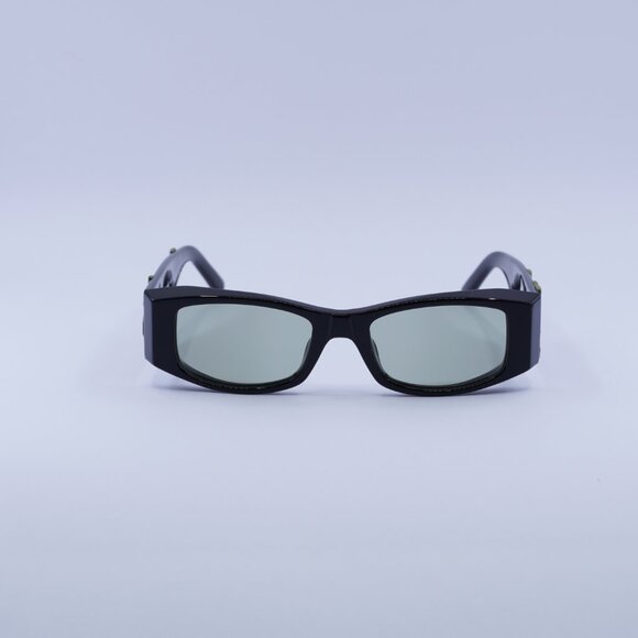 Palm Angels PERI007 ANGEL 1055 Sunglasses Black Rectangle Frame, Green Lenses - Picture 4 of 11